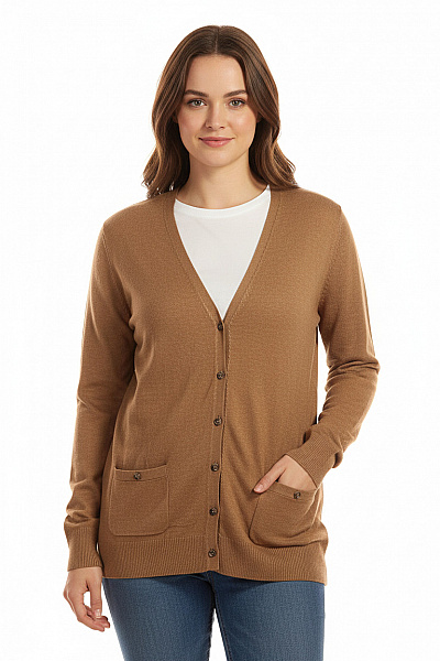 BIANCO Dámský Cardigan Hnědý Vel. 44