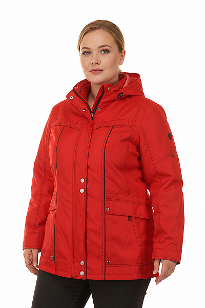 LEBEK Dámská Přechodné Bundy Červená Vel. 46+
