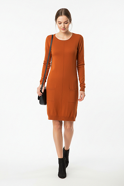  Šaty Pletené Hnědé Esmara Second Hand Vel. XS