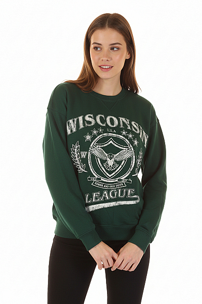 Dámská Mikina Bez Zapínání Zelená Second Hand Vel. S