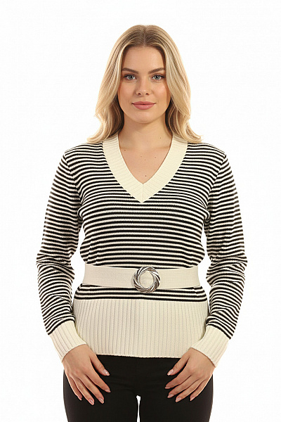 Dámský Pulovr Černobílý Vel. M