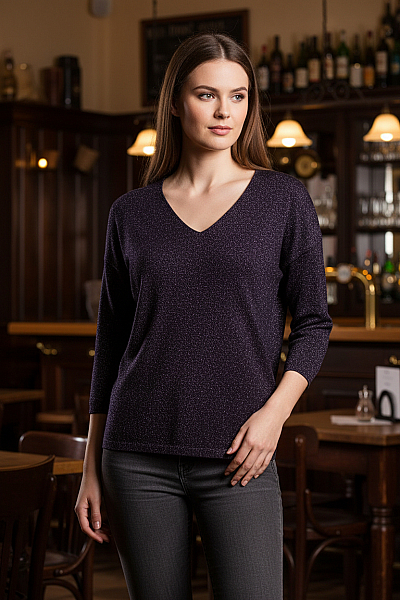  Halenka Pletená Modrá Vel. S