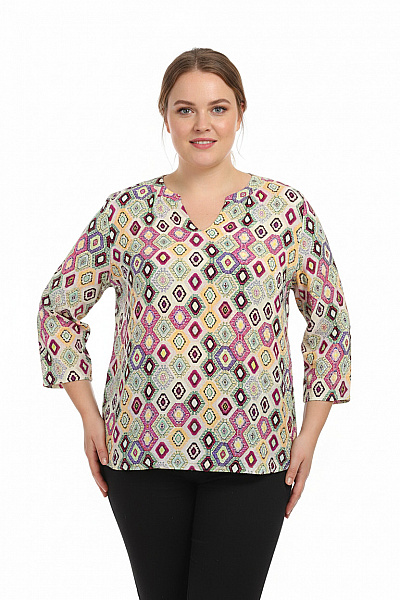 Amisu Vzorovaná  Halenka Barevná Vel. XL