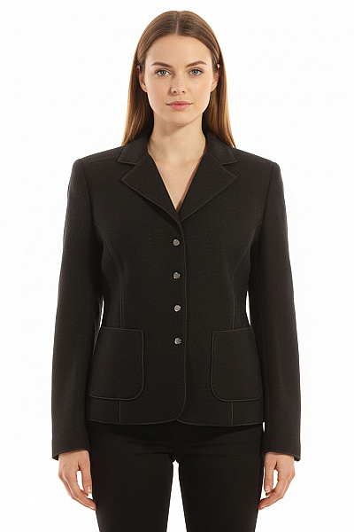 Dámský Kabát Vlněný Černý Second Hand Vel. 42