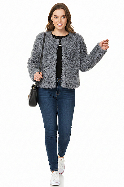 Dámský Kožich Modrý Vel. L