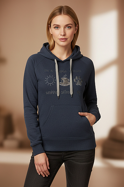 PREMIUM Dámská Mikina Bez Zapínání Modrá Vel. L