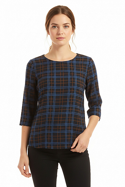 Vzorovaná  Halenka Modrá Yest Vel. 38