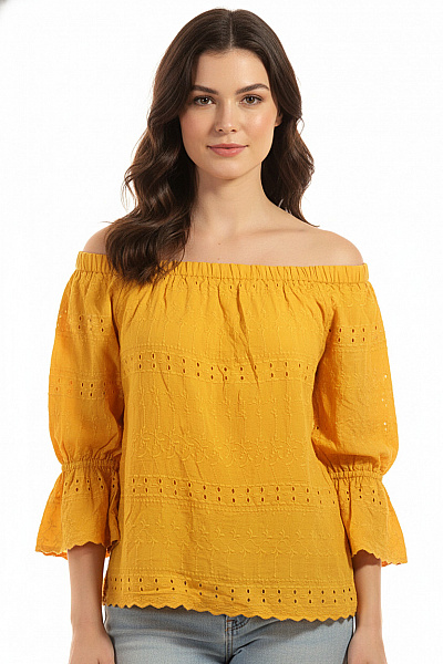 Esprit Vzorovaná  Halenka Žlutá Vel. 40