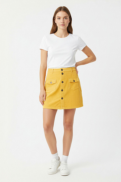 Sukně Žlutá Second Hand Vel. 34