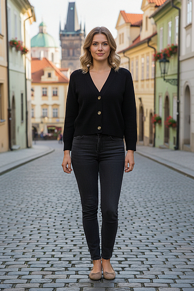 ZARA Dívčí Svetr Černý