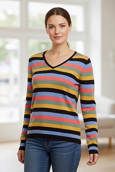 Dámský Svetr Barevný Second Hand Vel. S