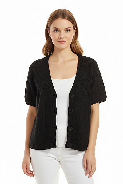 Dámský Cardigan Vlněný Černý Vel. M