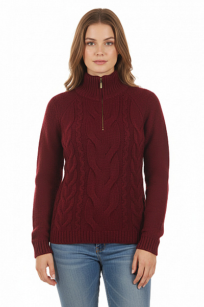 Dámský Svetr Vínový Second Hand Vel. 36