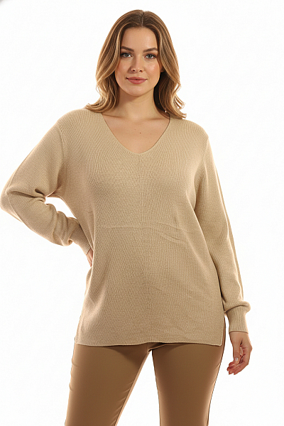 Dámský Svetr Béžový Maxi Blue Vel. 42/44