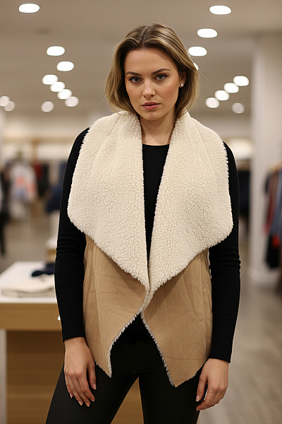 TALLY WEiJL Teplá Dámská Vesta Béžová Vel. 40