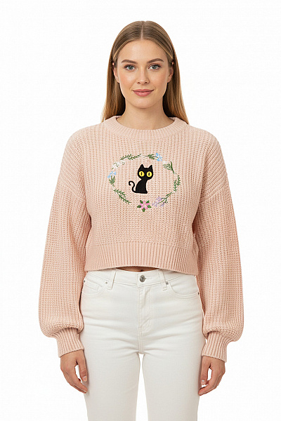 Dámský Pulovr Růžový Vel. M