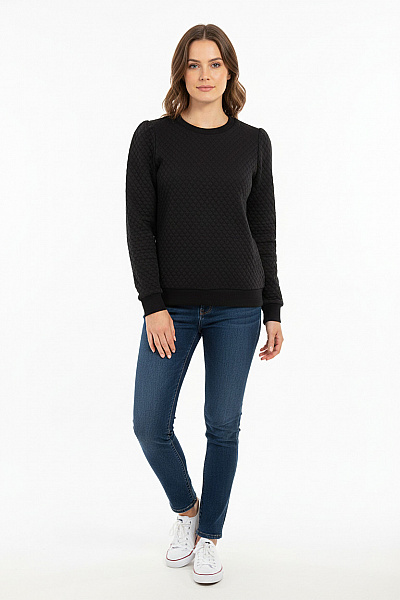 Dámská Mikina Bez Zapínání Polyesterová Černá Shein