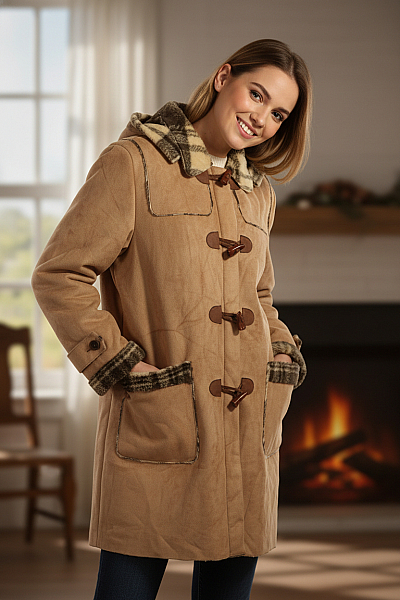 Krátký Dámský Kabát Hnědý Second Hand Vel. M