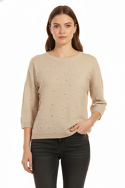 ZARA  Halenka Pletená Béžová Vel. M