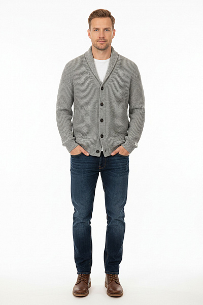 Pánský Cardigan Šedý Vel. M