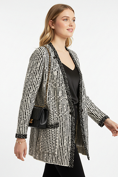 Dámský Kabát Černobílý ZARA Vel. S