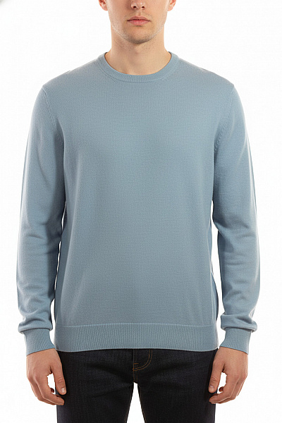 Pánský Pulovr Vlněný Modrý Vel. L