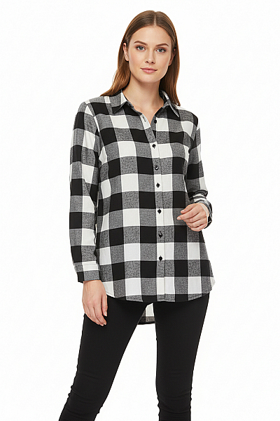 Kostkovaná Dámská Košile Černobílá Shein Second Hand Vel. S