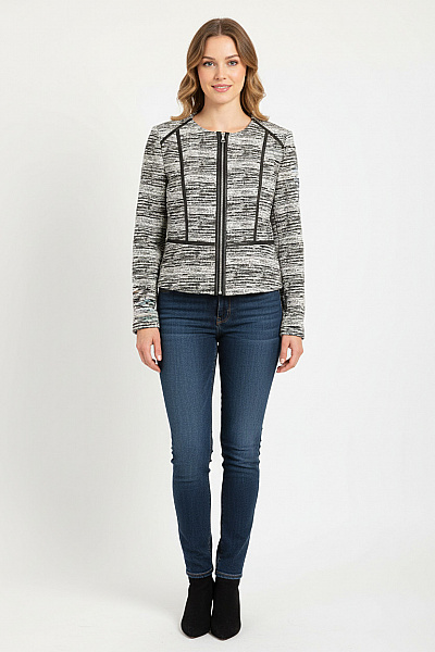 Dámská Bunda Černobílá ATMOSPHERE Vel. 42