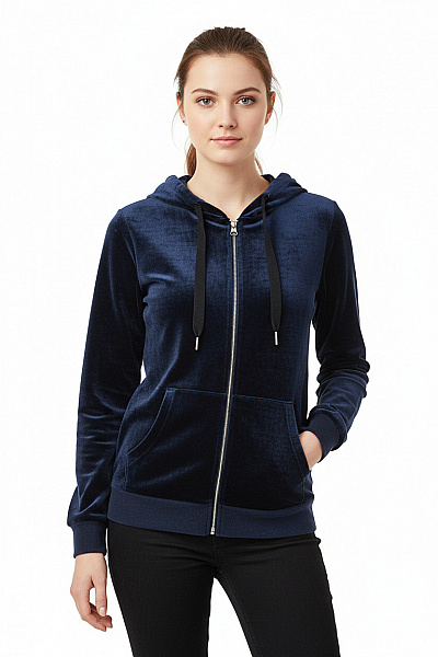 Dámská Mikina Rozepínací Modrá Vel. 36