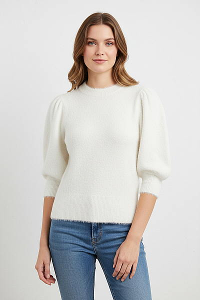  Halenka Pletená Bílá Vel. S