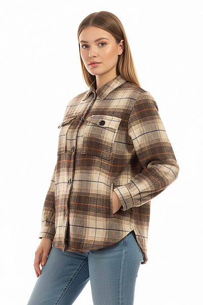 Krátký Dámský Kabát Hnědý Vel. M