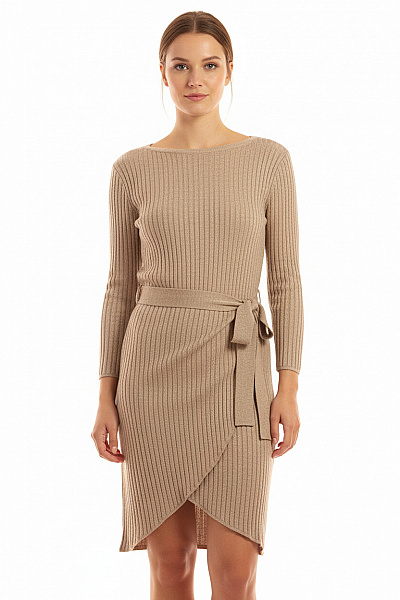  Šaty Pletené Béžové Shein Vel. L