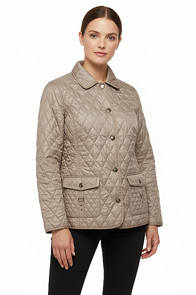 Prošívaná Dámská Bunda Šedá LEBEK Vel. 46