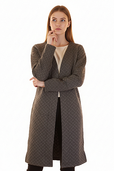 Krátký Dámský Kabát Šedý OBJECT Vel. S