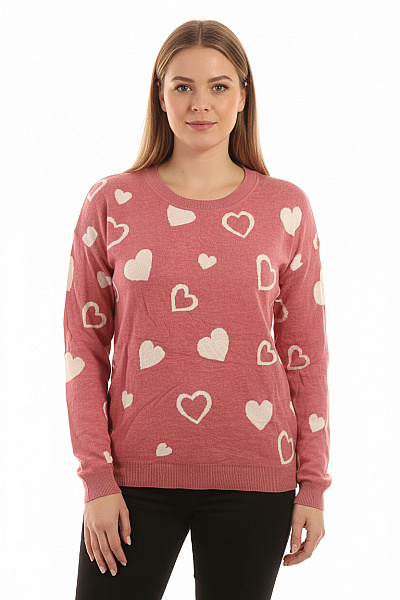 Gina Dámský Svetr Růžový Second Hand Vel. 42
