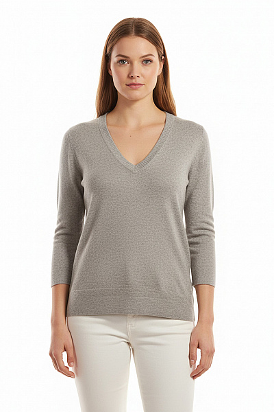 Dámský Svetr Hedvábný Šedý Vel. 44