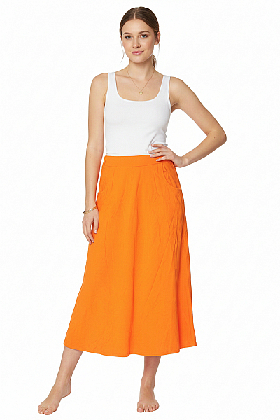Dlouhá  Sukně Oranžová Second Hand