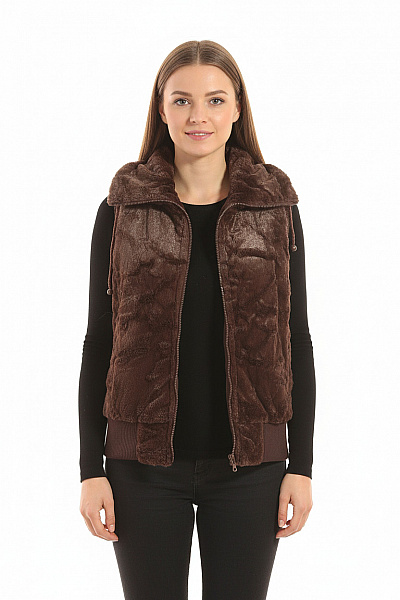 Teplá Dámská Vesta Hnědá Vel. 40