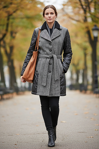 Kenny S. Dámský Kabát Černobílý Second Hand