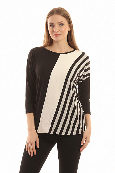 Vzorovaná  Halenka Černobílá Vel. 40