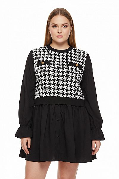 Shein Halenka Černobílá