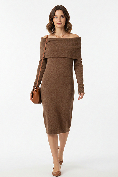 ONLY  Šaty Pletené Hnědé Vel. XS