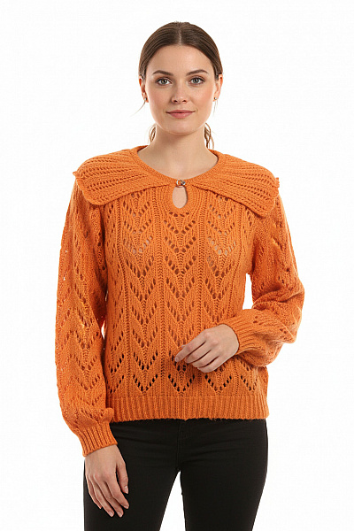 Dámský Pulovr Oranžový PIECES Vel. M