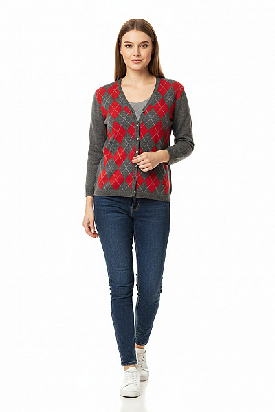 Dámský Svetr Vlněný Šedý Second Hand Vel. 40