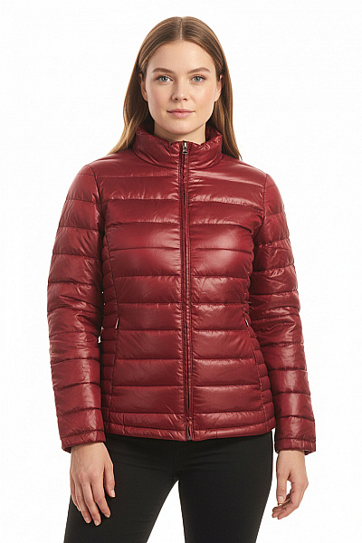 Prošívaná Dámská Bunda Vínová Second Hand Vel. 46