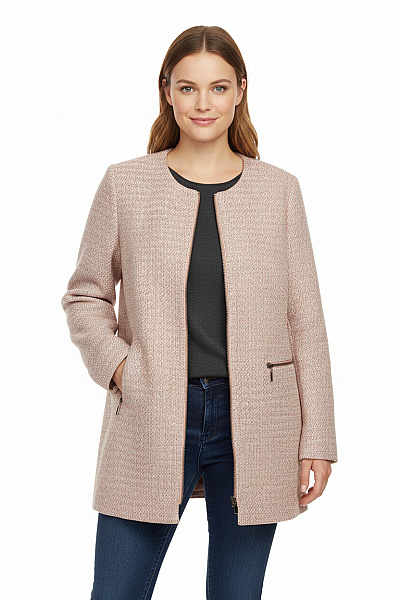 Dámský Kabát Růžový Vel. 46