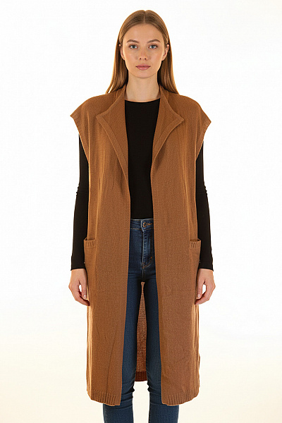 ONLY Dlouhá Dámská Vesta Hnědá Vel. XS