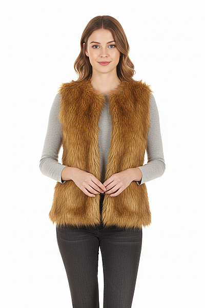 Canda Dámská Vesta Hnědá Vel. 36