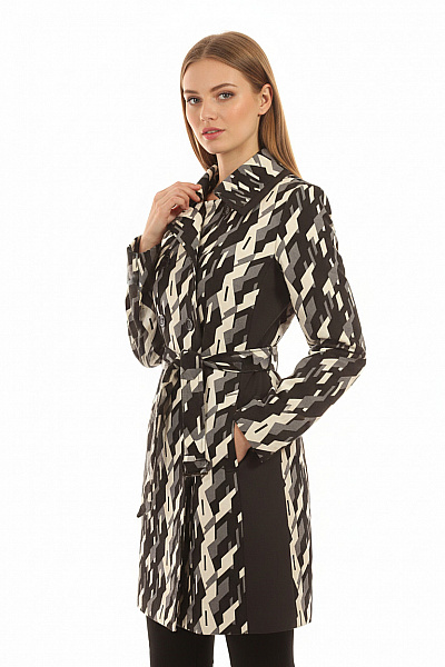 Dámský Trenčkot Černobílý Vel. 38