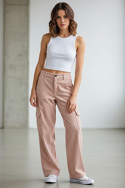 Shein Dámské Kalhoty Kapsáče Béžové Vel.  36